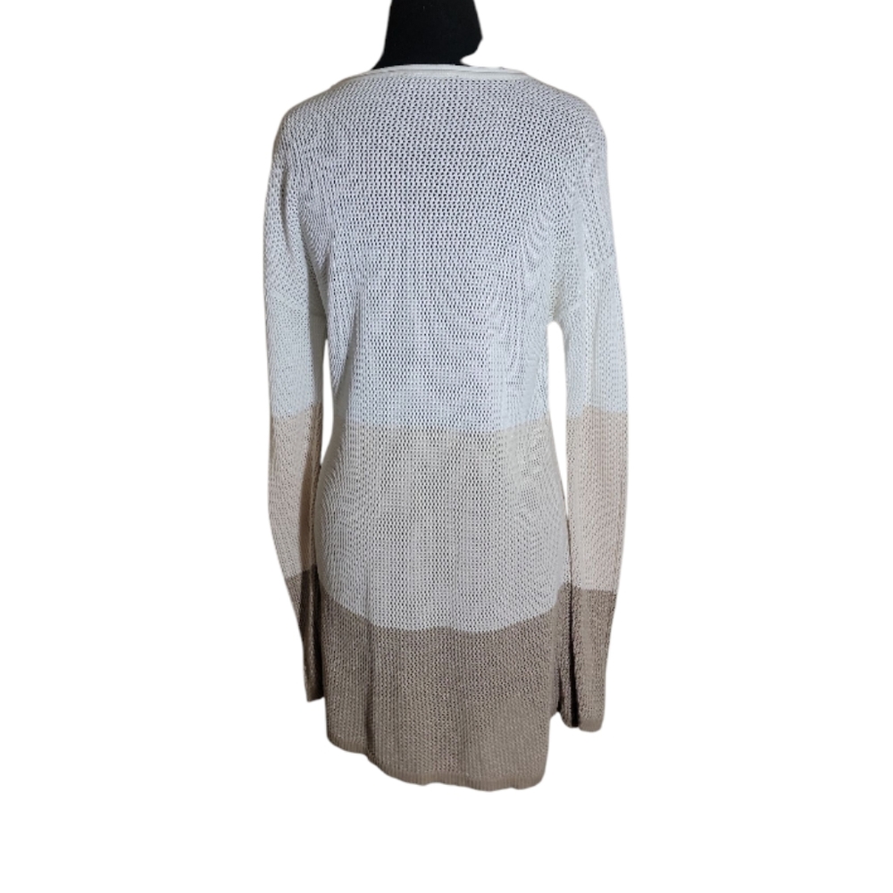 Pendleton Open Knit Colorblock Drop Shoulder Tuni… - image 2